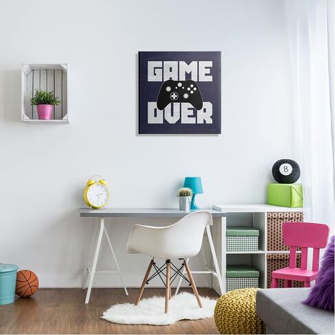 Stupell Industries Game Over Blue Controller Phrase Canvas Wall Art, Design by Susan Ball in Saudi Arabia