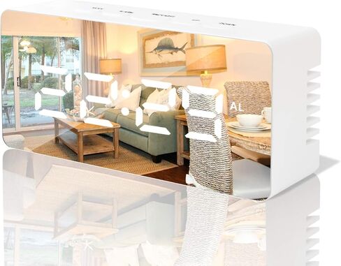 سطح مرآة منبه رقمي من Betus Aesthetic - وضع ليلي خافت، شاشة عرض أرقام LED كبيرة، غفوة - USB وبطارية تعمل - ساعة مدمجة لغرفة النوم والمكتب والسفر المحمولة (أبيض) in Kuwait