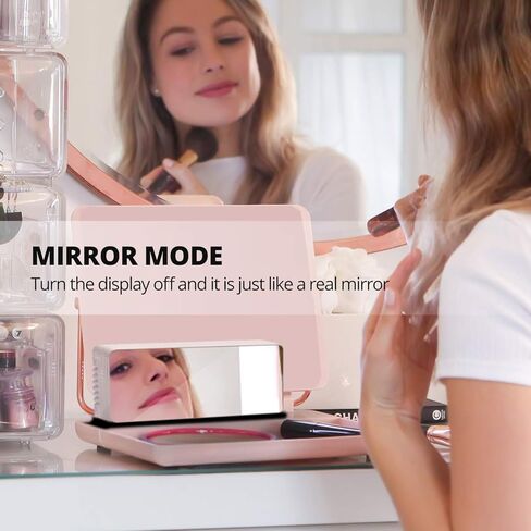 سطح مرآة منبه رقمي من Betus Aesthetic - وضع ليلي خافت، شاشة عرض أرقام LED كبيرة، غفوة - USB وبطارية تعمل - ساعة مدمجة لغرفة النوم والمكتب والسفر المحمولة (أبيض) in Kuwait