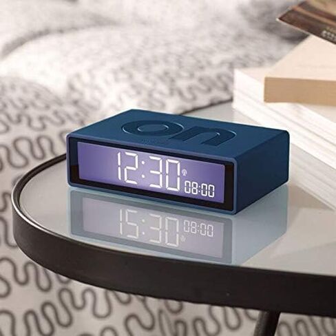 Lexon Flip+ Digital Alarm Clock for bedrooms, Reversible On/Off Faces with Snooze Function, LCD Display & Touch Sensor Light, Battery Operated, Rubber - Duck Blue in Saudi Arabia