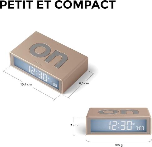 Lexon Flip+ Digital Alarm Clock for bedrooms, Reversible On/Off Faces with Snooze Function, LCD Display & Touch Sensor Light, Battery Operated, Rubber - Duck Blue in Kuwait