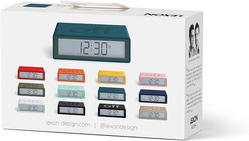 Lexon Flip+ Digital Alarm Clock for bedrooms, Reversible On/Off Faces with Snooze Function, LCD Display & Touch Sensor Light, Battery Operated, Rubber - Duck Blue in Saudi Arabia