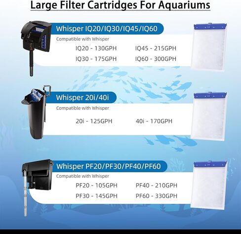 9 عبوات من خراطيش فلتر بديلة كبيرة لمرشحات تيترا ويسبر بيو-باغ، خراطيش فلتر حوض السمك الكبيرة لتيترا 20i/40i IQ20/30/45/60 PF20/30/40/60 - جاهزة للاستخدام in Kuwait