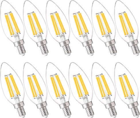FLSNT 100W Equivalent Candelabra LED Bulbs 5000K Daylight, Dimmable LED Chandelier Light Bulbs for Dining Room, Living Room, Porch, 800LM, E12 Base, 6 Pack in Kuwait