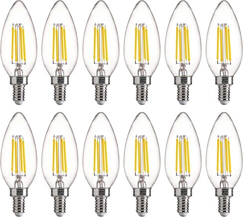 FLSNT 100W Equivalent Candelabra LED Bulbs 5000K Daylight, Dimmable LED Chandelier Light Bulbs for Dining Room, Living Room, Porch, 800LM, E12 Base, 6 Pack in Kuwait