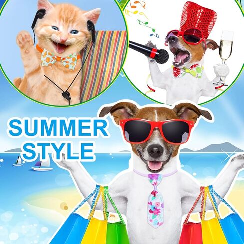 Sadnyy 240 قطعة من ربطات عنق الكلاب بكميات كبيرة تتضمن 120 ربطة عنق للكلاب و120 ربطة عنق صيفية ربيعية للكلاب، أربطة عنق للكلاب، ربطات عنق هاواي قابلة للتعديل للكلاب الصغيرة والمتوسطة والقطط in Kuwait