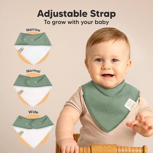 KeaBabies Organic Baby Bandana Drool Bibs - Stylish Unisex Bandana Bibs, Super Absorbent Bandana Drool Bibs, Gentle Teething Bibs for Infants, Organic Cotton Baby Bib in Saudi Arabia