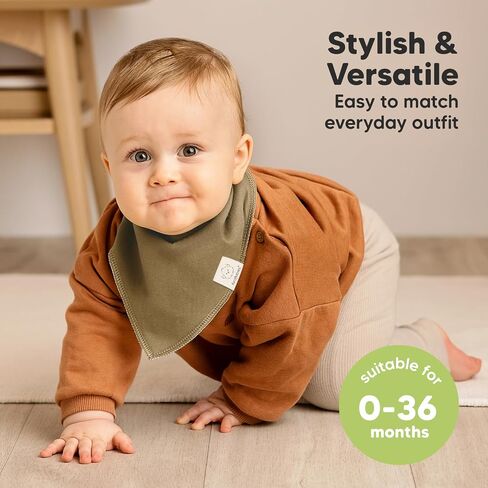 KeaBabies Organic Baby Bandana Drool Bibs - Stylish Unisex Bandana Bibs, Super Absorbent Bandana Drool Bibs, Gentle Teething Bibs for Infants, Organic Cotton Baby Bib in Saudi Arabia