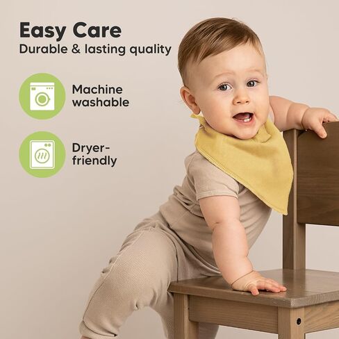KeaBabies Organic Baby Bandana Drool Bibs - Stylish Unisex Bandana Bibs, Super Absorbent Bandana Drool Bibs, Gentle Teething Bibs for Infants, Organic Cotton Baby Bib in Saudi Arabia