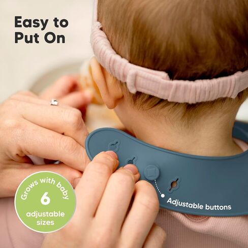 KeaBabies 2-Pack Baby Silicone Bibs and Suction Plates for Baby, Toddler - Waterproof, Easy Wipe Silicone Bib for Babies - 3-Pack 100% Silicone Divided Baby Plates with Suction, BPA Free Plates in Saudi Arabia