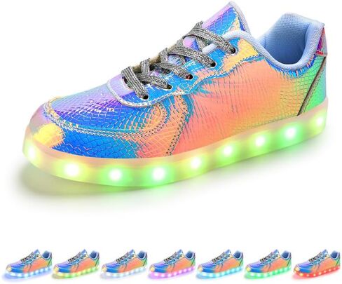 Padgene Women's Men's LED Lights Up Shoes Unisex Luminous Flashing Trainers USB Charging Lace Up Couples Dancing Shoes in Saudi Arabia