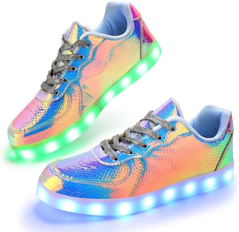 Padgene Women's Men's LED Lights Up Shoes Unisex Luminous Flashing Trainers USB Charging Lace Up Couples Dancing Shoes in Saudi Arabia