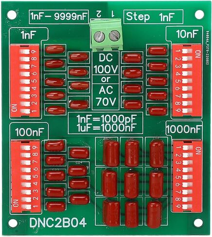 4 Digit Decade Programmable Capacitor Board 1nF-9999nF Adjustable Polypropylene Film Capacitor DC100V AC70V (DNC2B04) Programmable Capacitor Board Capacitance Box in Saudi Arabia
