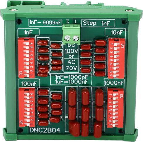 لوحة مكثف قابلة للبرمجة مكونة من 4 أرقام 1nF-9999nF مكثف فيلم بولي بروبيلين قابل للتعديل DC100V AC70V (DNC2B04) صندوق سعة لوحة مكثف قابلة للبرمجة in Kuwait