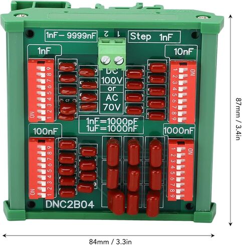 لوحة مكثف قابلة للبرمجة مكونة من 4 أرقام 1nF-9999nF مكثف فيلم بولي بروبيلين قابل للتعديل DC100V AC70V (DNC2B04) صندوق سعة لوحة مكثف قابلة للبرمجة in Kuwait