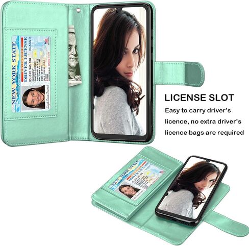 NJJEX لهاتف Moto E Case 2020، حافظة محفظة Motorola E 2020 مقاس 6.2 بوصة، [9 فتحات للبطاقات] حامل بطاقة ائتمان فاخر من جلد البولي يوريثان لبطاقة الهوية [قابل للفصل] غطاء هاتف مغناطيسي وحبل [أسود] in Saudi Arabia