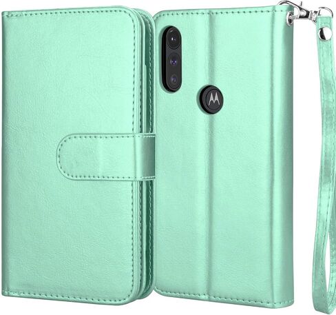 NJJEX لهاتف Moto E Case 2020، حافظة محفظة Motorola E 2020 مقاس 6.2 بوصة، [9 فتحات للبطاقات] حامل بطاقة ائتمان فاخر من جلد البولي يوريثان لبطاقة الهوية [قابل للفصل] غطاء هاتف مغناطيسي وحبل [أسود] in Saudi Arabia