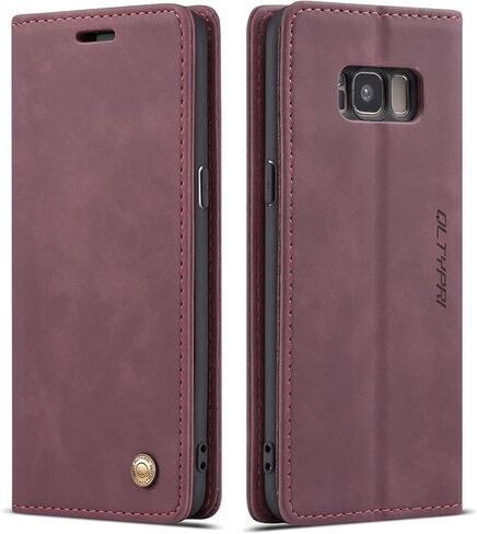 QLTYPRI Case for Samsung Galaxy S10 Plus, Vintage PU Leather Wallet Case Card Slot Kickstand Magnetic Closure Shockproof Flip Folio Case Cover for Samsung Galaxy S10 Plus - Black in Saudi Arabia