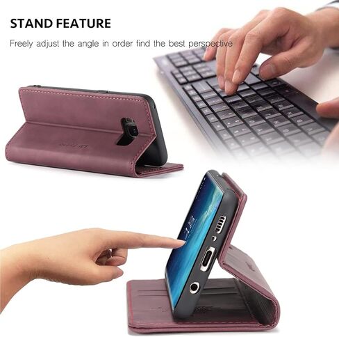 QLTYPRI Case for Samsung Galaxy S10 Plus, Vintage PU Leather Wallet Case Card Slot Kickstand Magnetic Closure Shockproof Flip Folio Case Cover for Samsung Galaxy S10 Plus - Black in Saudi Arabia