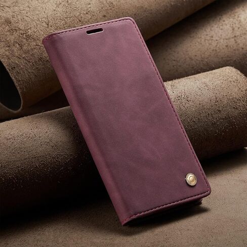QLTYPRI Case for Samsung Galaxy S10 Plus, Vintage PU Leather Wallet Case Card Slot Kickstand Magnetic Closure Shockproof Flip Folio Case Cover for Samsung Galaxy S10 Plus - Black in Saudi Arabia