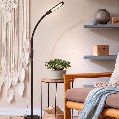 Brightech Vista 3-in-1 Desk Lamp for Living Rooms, LED Floor Lamp, Tall Lamp with Remote Control, Work Light for Documents, Standing Lamp with Flexible & Adjustable Gooseneck for Reading and Crafts in Saudi Arabia