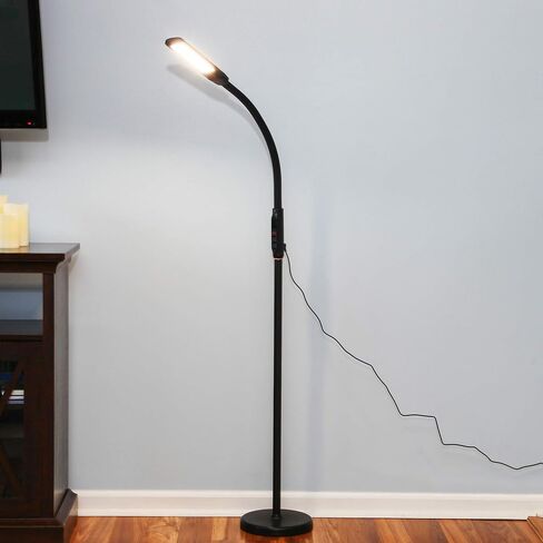 Brightech Vista 3-in-1 Desk Lamp for Living Rooms, LED Floor Lamp, Tall Lamp with Remote Control, Work Light for Documents, Standing Lamp with Flexible & Adjustable Gooseneck for Reading and Crafts in Saudi Arabia