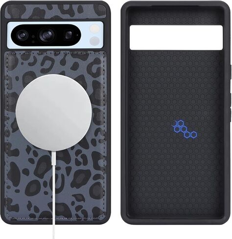 حافظة لهاتف Google Pixel 8 Pro مع حامل بطاقة الائتمان، تناسب محفظة Pixel 8 Pro الجلدية للنساء، محفظة متوافقة قابلة للفصل 2 في 1 للرجال - أبيض ليوبارد in Saudi Arabia
