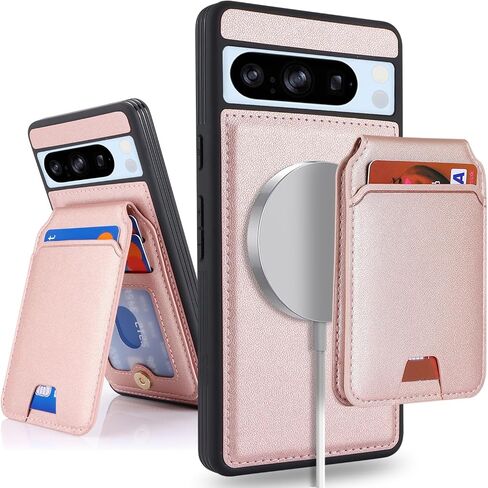 حافظة لهاتف Google Pixel 8 Pro مع حامل بطاقة الائتمان، تناسب محفظة Pixel 8 Pro الجلدية للنساء، محفظة متوافقة قابلة للفصل 2 في 1 للرجال - أبيض ليوبارد in Saudi Arabia