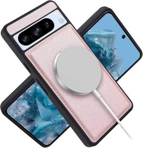 حافظة لهاتف Google Pixel 8 Pro مع حامل بطاقة الائتمان، تناسب محفظة Pixel 8 Pro الجلدية للنساء، محفظة متوافقة قابلة للفصل 2 في 1 للرجال - أبيض ليوبارد in Saudi Arabia