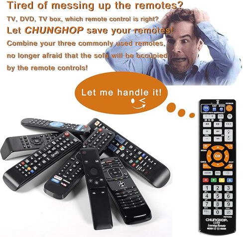 CHUNGHOP Universal IR Learning Remote Control للتلفزيون الذكي VCR CBL DVD SAT STR-TV CD VCD HI-FI، لجميع العلامات التجارية IR Remote 3 في 1 وحدة تحكم قابلة للبرمجة L336 in Saudi Arabia