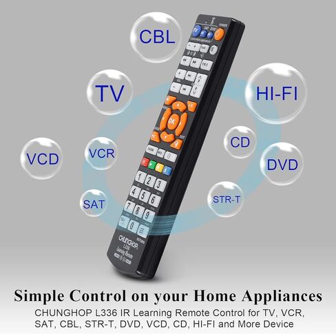 CHUNGHOP Universal IR Learning Remote Control للتلفزيون الذكي VCR CBL DVD SAT STR-TV CD VCD HI-FI، لجميع العلامات التجارية IR Remote 3 في 1 وحدة تحكم قابلة للبرمجة L336 in Saudi Arabia