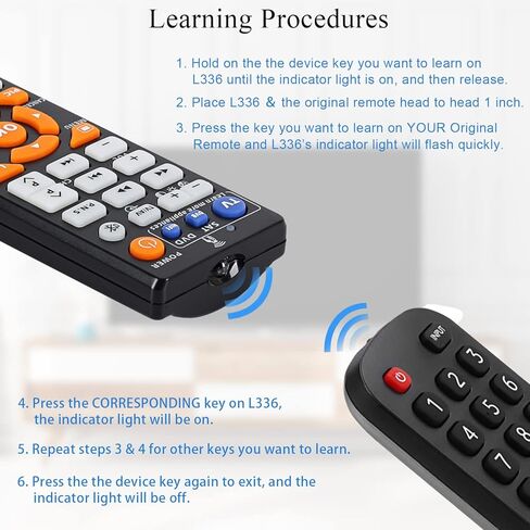 CHUNGHOP Universal IR Learning Remote Control للتلفزيون الذكي VCR CBL DVD SAT STR-TV CD VCD HI-FI، لجميع العلامات التجارية IR Remote 3 في 1 وحدة تحكم قابلة للبرمجة L336 in Saudi Arabia