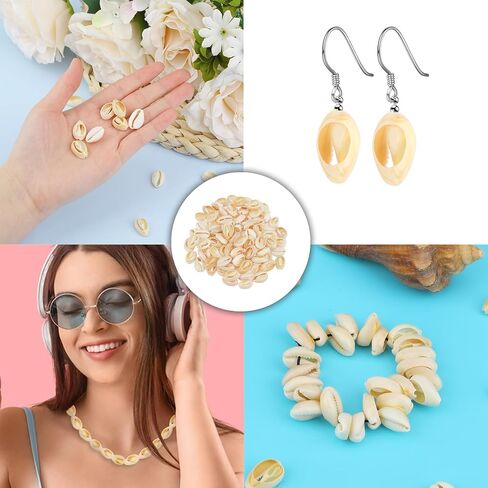 100Pcs Cowrie Shell Beads White Natural Spiral Shell Beads Sea Shells Beach Spacer Beads Charms for Summer DIY Earring Bracelet Necklace Jewelry Making in Saudi Arabia