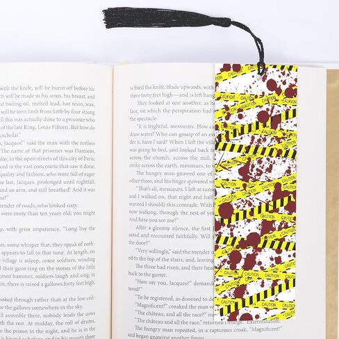 3PCS Funny Thriller Bookmark Laminated Bookmarks with Tassel Set, Book Lovers Gifts Book Marks for Horror Lovers Crime Bookmark Book Accessories Reading Lovers Bookmark Gifts for Readers in Kuwait
