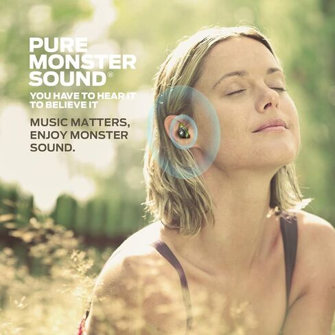 Monster Champion True Wireless Earbuds, Bluetooth 5.0 IPX8 Waterproof Sports Headphones with aptX Deep Bass, CVC 8.0 Noise Cancellation, Type C Quick Charge, 100Hrs Charging Case in Saudi Arabia