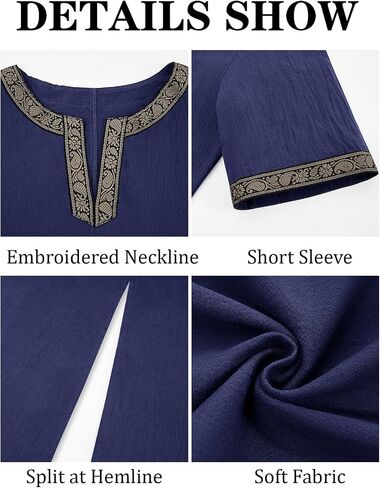 Runcati Mens Medieval Pirate Costume Tunic Renaissance Knight Warrior Viking LARP Halloween Tops in Saudi Arabia