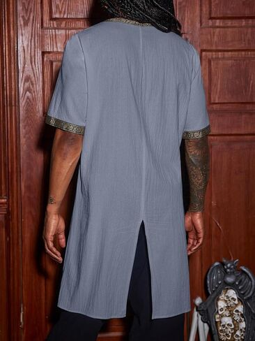 Runcati Mens Medieval Pirate Costume Tunic Renaissance Knight Warrior Viking LARP Halloween Tops in Saudi Arabia