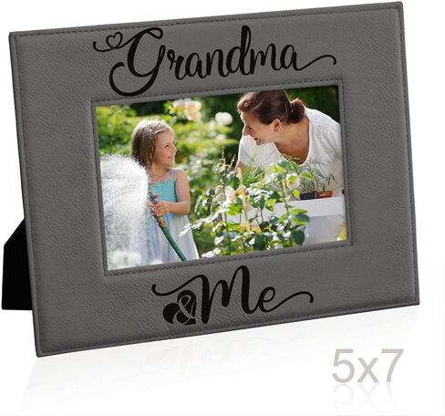 KATE POSH - Grandpa & Me Engraved Grey Leather Picture Frame, First Grandchild Gifts, Best Grandpa Ever, Grandparents Gifts (4x6-Vertical) in Saudi Arabia