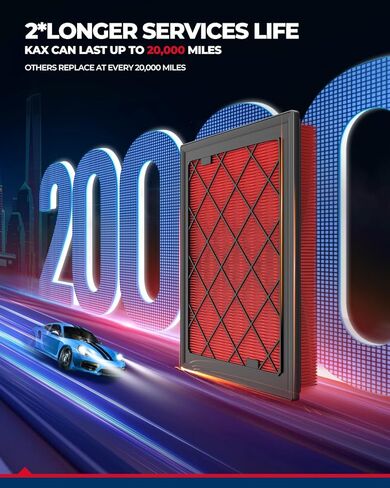 KAX Engine Air Filter, GAF069 (CA11480) Air Filter Replace for Ford Edge 2015-2023, Ford Fusion 2013-2020, Lincoln MKX 2015-2018, MKZ 2013-2020, Nautilus 2019-2023, Continental 2017-2020 in Kuwait