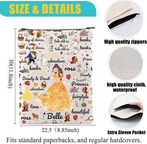 LQRI Princess Rose Belle Book Sleeve Cartoon Movie Merchandise Fairy Tales Lover Gift Beauty Beast Gift in Saudi Arabia