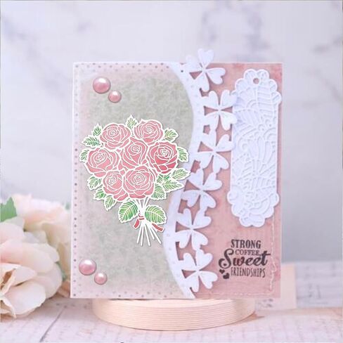 Metal Rose Cutting Dies Flower Bouquet Die Cuts for Card Making, Wedding Rose Die Cut Embossing Stencil Template Tool for Wedding Invitation DIY Scrapbooking Photo Album Card Craft Decoration in Saudi Arabia