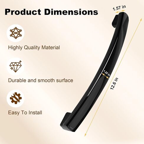 مقبض باب الميكروويف WB15X24435 - متوافق مع مقبض الميكروويف GE، مواد متينة سوداء ممتازة - يستبدل WB15X10216 PS10065137 AP5957851 EAP10065137 HVM1540LM2CS in Kuwait