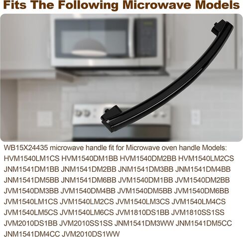 مقبض باب الميكروويف WB15X24435 - متوافق مع مقبض الميكروويف GE، مواد متينة سوداء ممتازة - يستبدل WB15X10216 PS10065137 AP5957851 EAP10065137 HVM1540LM2CS in Kuwait