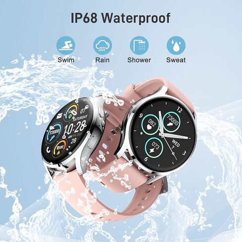ساعة ذكية للرجال والنساء للياقة البدنية: (إجراء/الرد على المكالمة) ساعة ذكية بلوتوث لهواتف Android iOS مقاومة للماء ورياضة الجري ساعات رقمية وضغط الدم ومراقبة معدل ضربات القلب ومتتبع النوم وعداد الخطوات in Kuwait