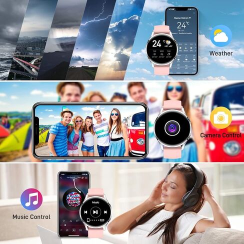 ساعة ذكية للرجال والنساء للياقة البدنية: (إجراء/الرد على المكالمة) ساعة ذكية بلوتوث لهواتف Android iOS مقاومة للماء ورياضة الجري ساعات رقمية وضغط الدم ومراقبة معدل ضربات القلب ومتتبع النوم وعداد الخطوات in Kuwait