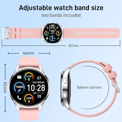 ساعة ذكية للرجال والنساء للياقة البدنية: (إجراء/الرد على المكالمة) ساعة ذكية بلوتوث لهواتف Android iOS مقاومة للماء ورياضة الجري ساعات رقمية وضغط الدم ومراقبة معدل ضربات القلب ومتتبع النوم وعداد الخطوات in Kuwait