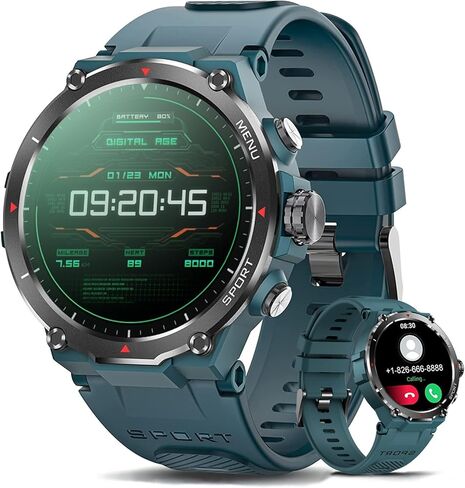Military Smart Watches for Men (Answer/Make Call), Tactical Military Watch,Smartwatch Fitness Tracker for Android and iOS Phones with Heart Rate Sleep Monitor, Blood Oxygen,Fitness Smart Watch in Saudi Arabia