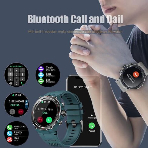Military Smart Watches for Men (Answer/Make Call), Tactical Military Watch,Smartwatch Fitness Tracker for Android and iOS Phones with Heart Rate Sleep Monitor, Blood Oxygen,Fitness Smart Watch in Saudi Arabia