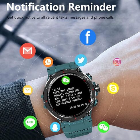 Military Smart Watches for Men (Answer/Make Call), Tactical Military Watch,Smartwatch Fitness Tracker for Android and iOS Phones with Heart Rate Sleep Monitor, Blood Oxygen,Fitness Smart Watch in Saudi Arabia