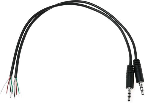 E-outstanding 3.5mm Female Jack to Bare End 2PCS Black TRRS 4 Pole 1/8" Plug Connector Audio Cable for Headphone Headset Earphone in Saudi Arabia